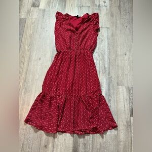 Banana Republic Red Printed High-Low Dress